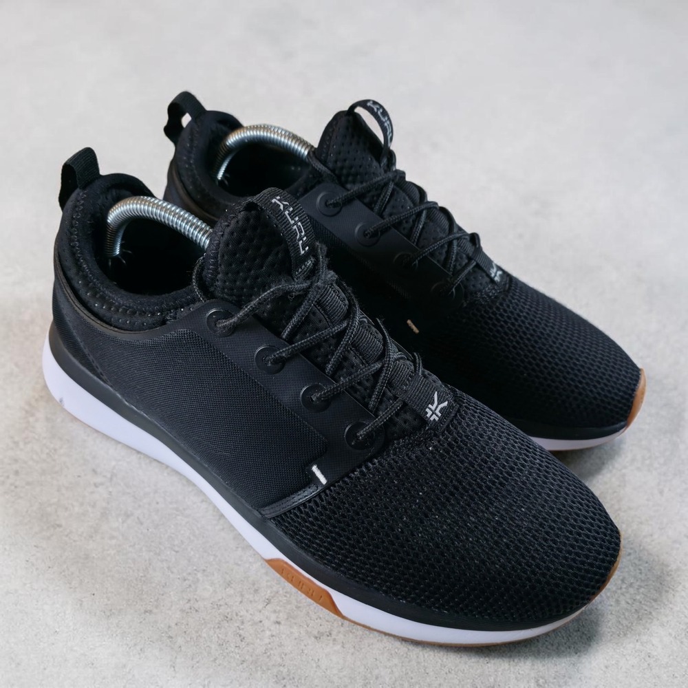 Kuru Atom Black White Running Walking Shoes Womens 11 / Mens 9.5 * No Insoles *